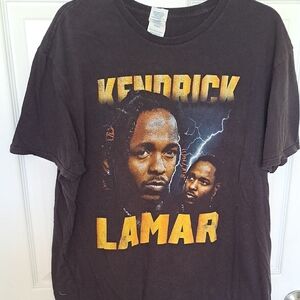 Black Graphic T-Shirt with Yellow Text